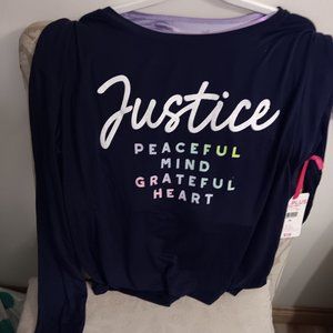 JUSTICE 2PC SHIRT XL  16to 18PLUS NWT